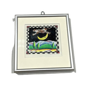 Signed Original Art Cow Jumped Over the Moon Sally Dean Small Child Nursery